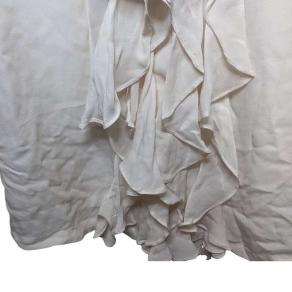 BCBGMaxAzria Cream Ruffle Button-Down Dress S 🤍✨ - Picture 14 of 16